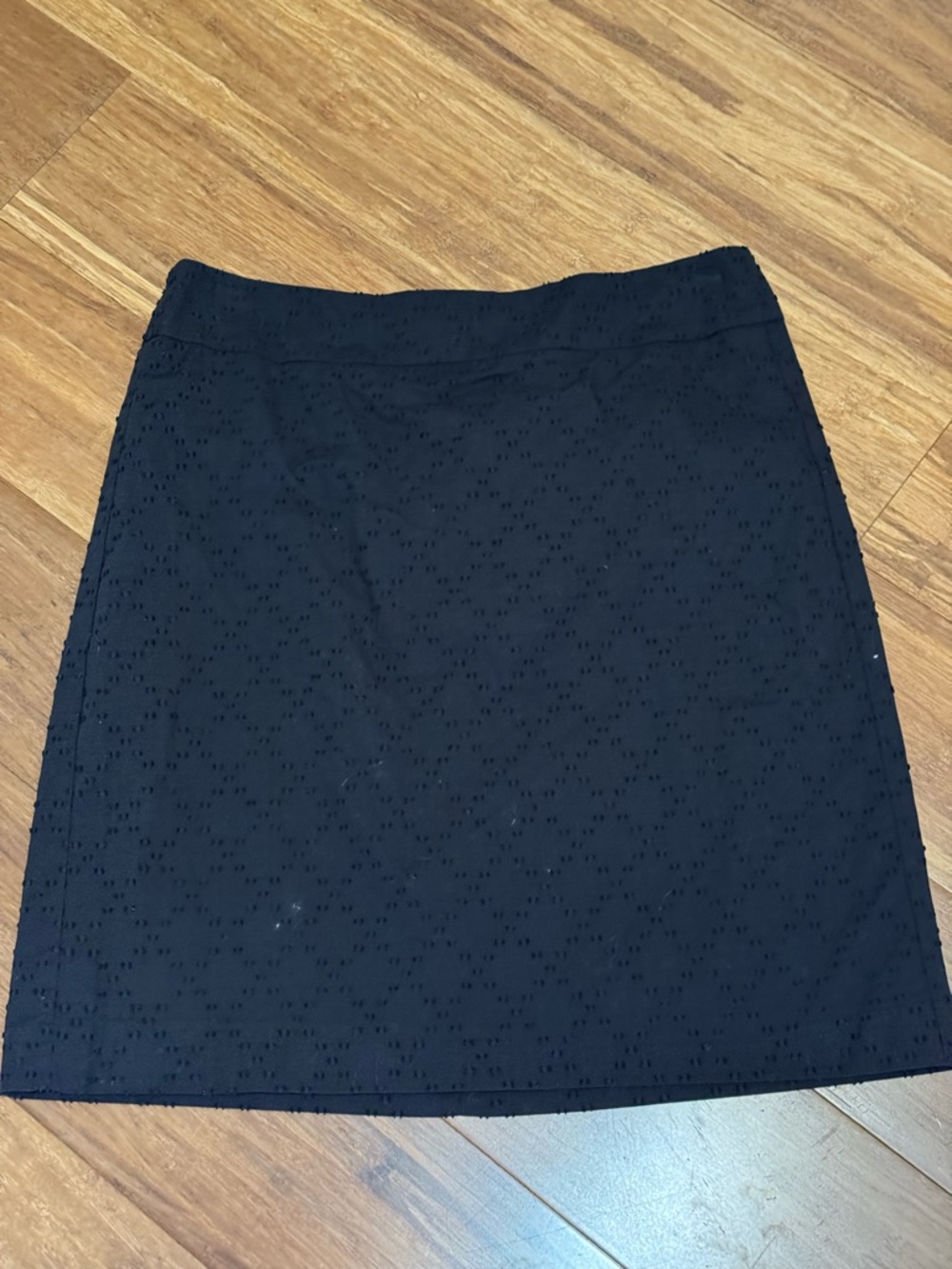 LOFT Black Eyelet Mini Skirt